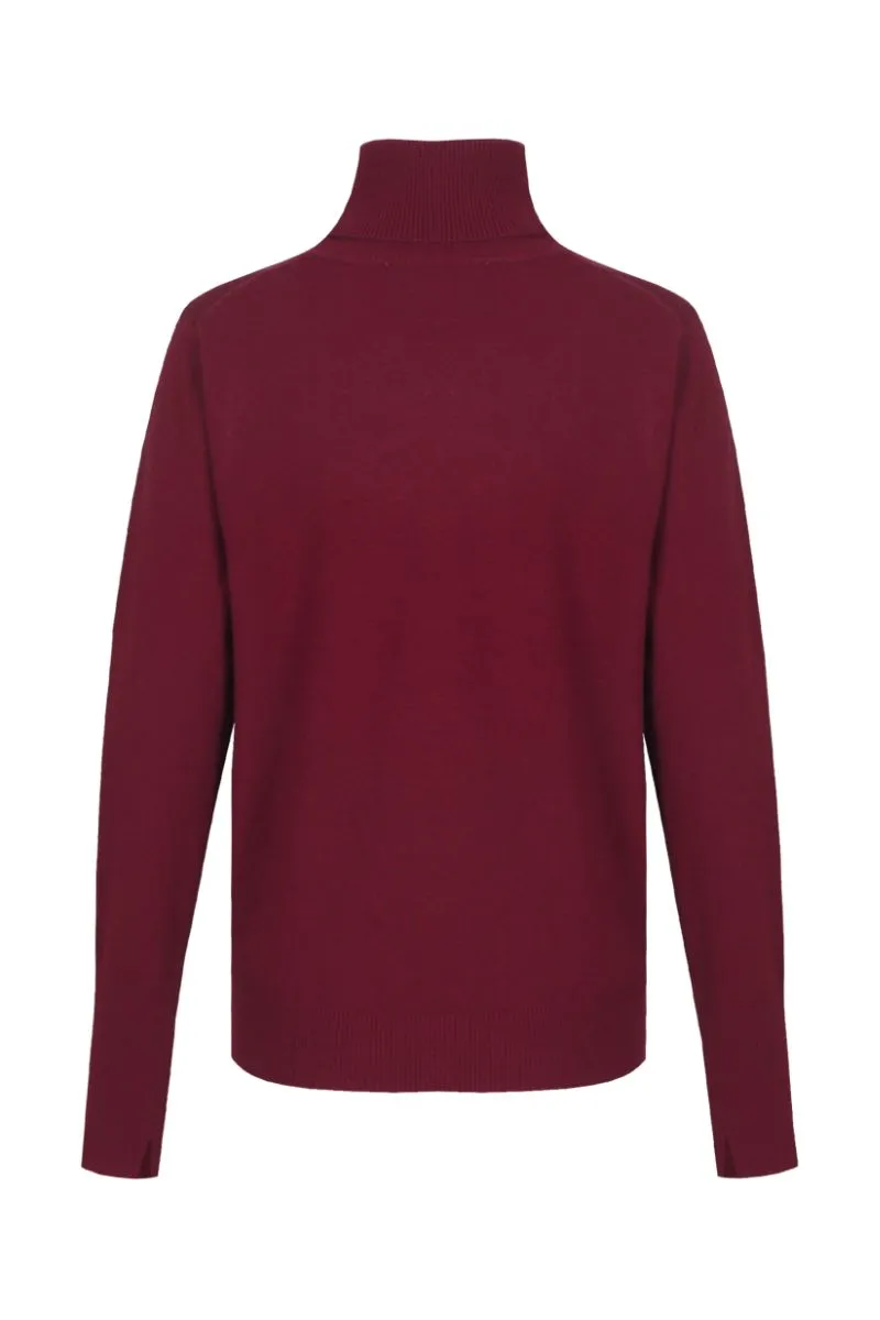 CS The Label Ambra Knit Pullover Mulberry, gebreide pullover in mulberrykleur